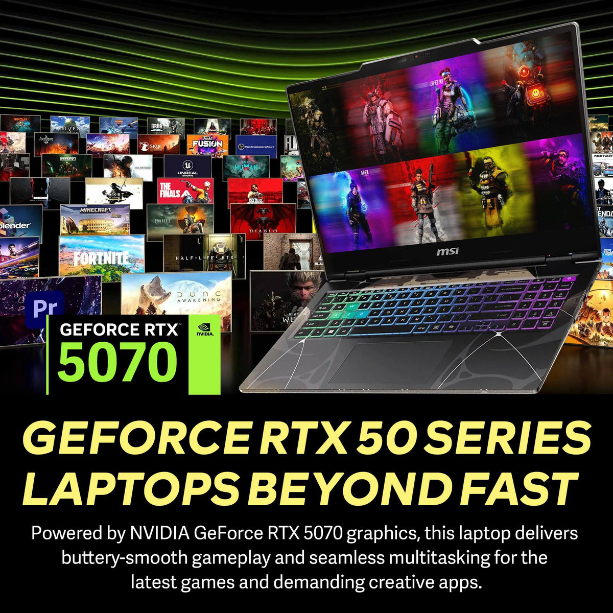 MSI - Upgraded - Cyborg 15 15.6" Gaming Laptop,Intel Core 7 240H,32GB DDR5,1TB SSD+1TB Dock Set,RTX 5070,Backlit,Win11 Pro - Black