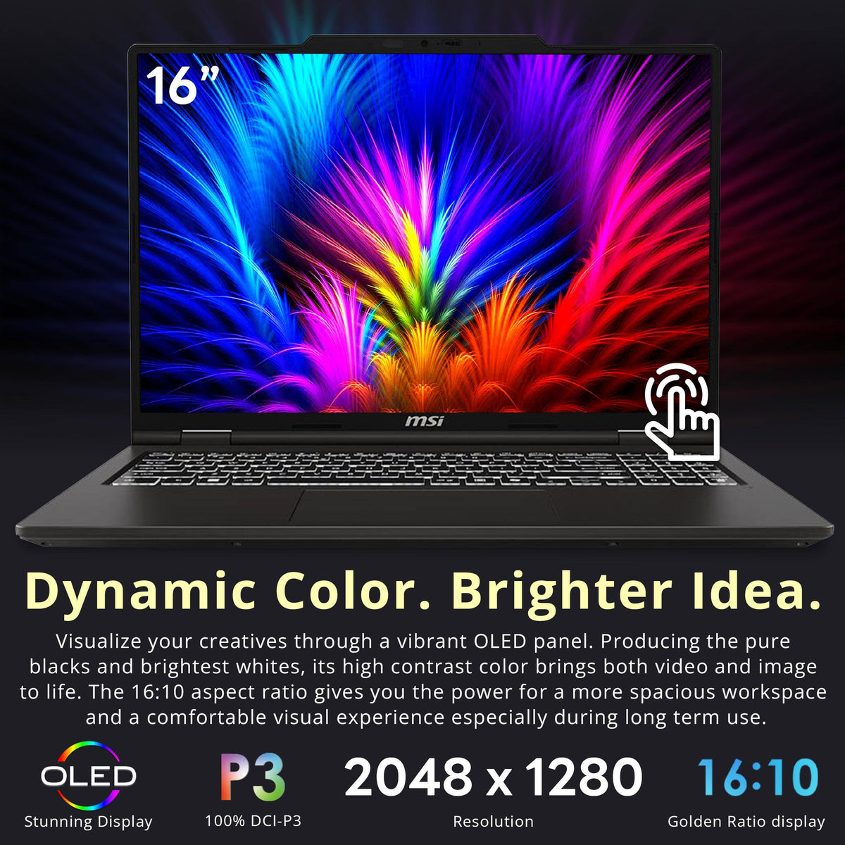 MSI - Upgraded - Venture 16" OLED Touch AI Laptop,Intel Ultra 9 285H,64GB DDR5,2TB SSD+1TB Dock,Intel Arc 140T,Backlit,Win 11 Pro - Solid Gray