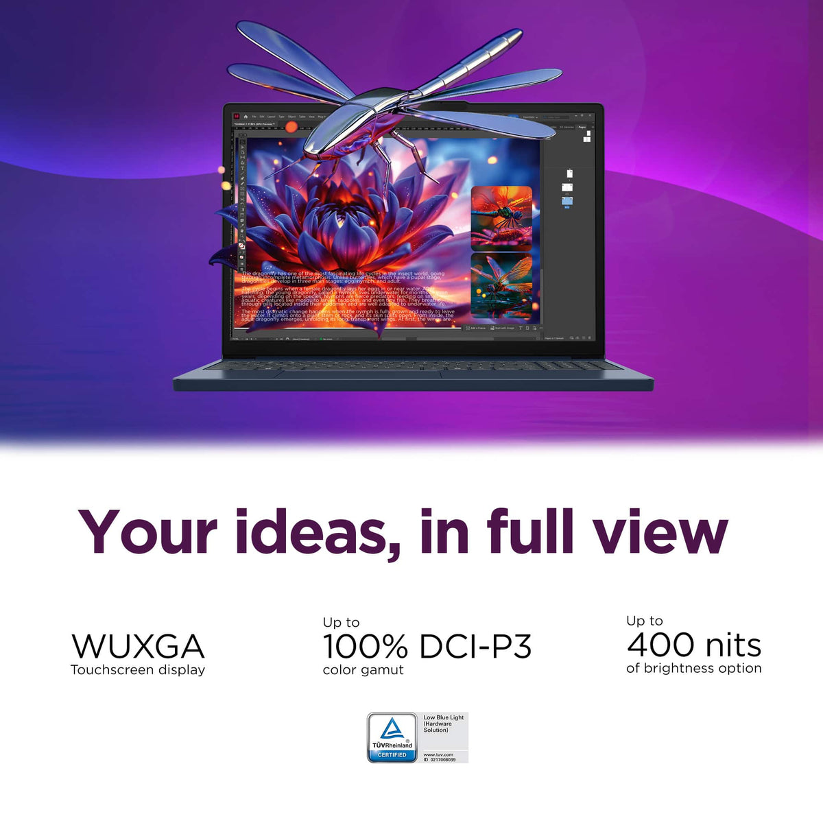 Lenovo - IdeaPad Slim 3i 15.3" 2K Touchscreen Laptop - Intel Core 7 350 2026 - 16GB Memory - 512GB Storage - Cosmic Blue