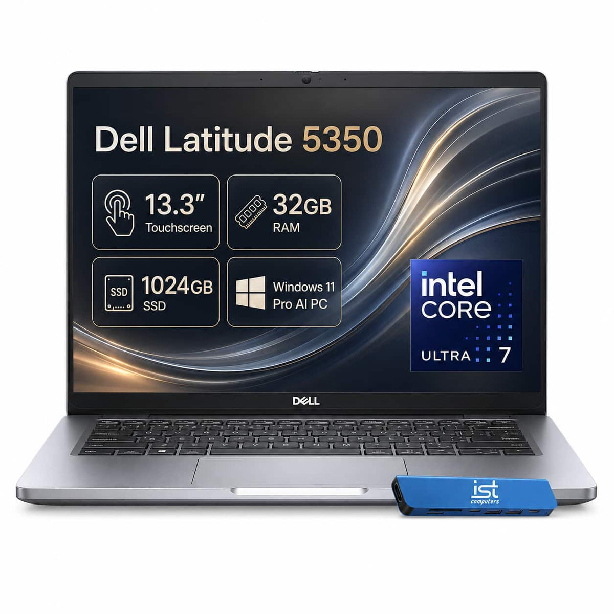 Dell - Upgraded - Latitude 5350 13.3" FHD Business AI PC Laptop - Touchscreen - Intel Core Ultra7 with 32GB RAM - 1TB SSD - Win11Pro - Gray