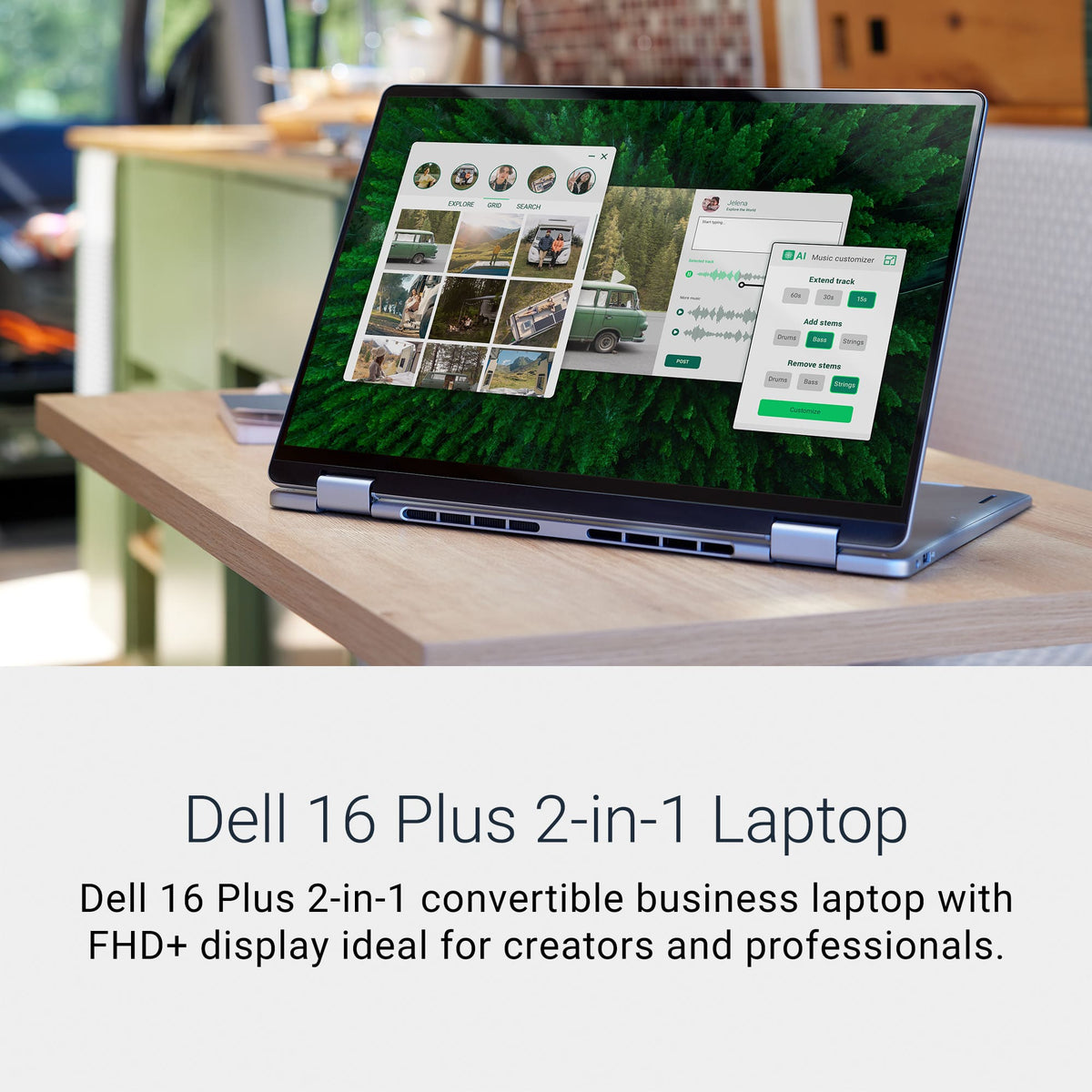 Dell - Plus 16" 2K 2-in-1 Touchscreen Laptop - Intel Core Ultra 7 Series 2 2024 - 16GB Memory - 512GB Storage - Copilot+ PC - Ice Blue