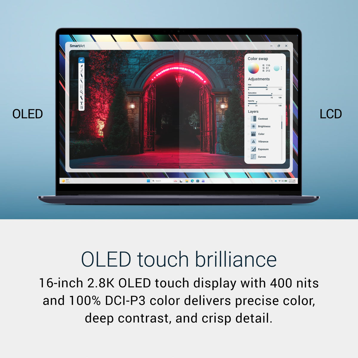 Dell - 16S - 16" 3K OLED Touchscreen Laptop - Intel Core Ultra 9 386H 2026 - 32GB Memory - 512GB Storage - Copilot+ PC - Celestial Blue