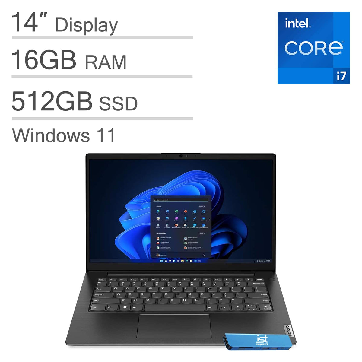 Lenovo - V14 Gen 4 14" FHD Business Laptop - Intel 10-Core i7-13620H - 16GB Memory - 512GB SSD - Windows 11 - Black