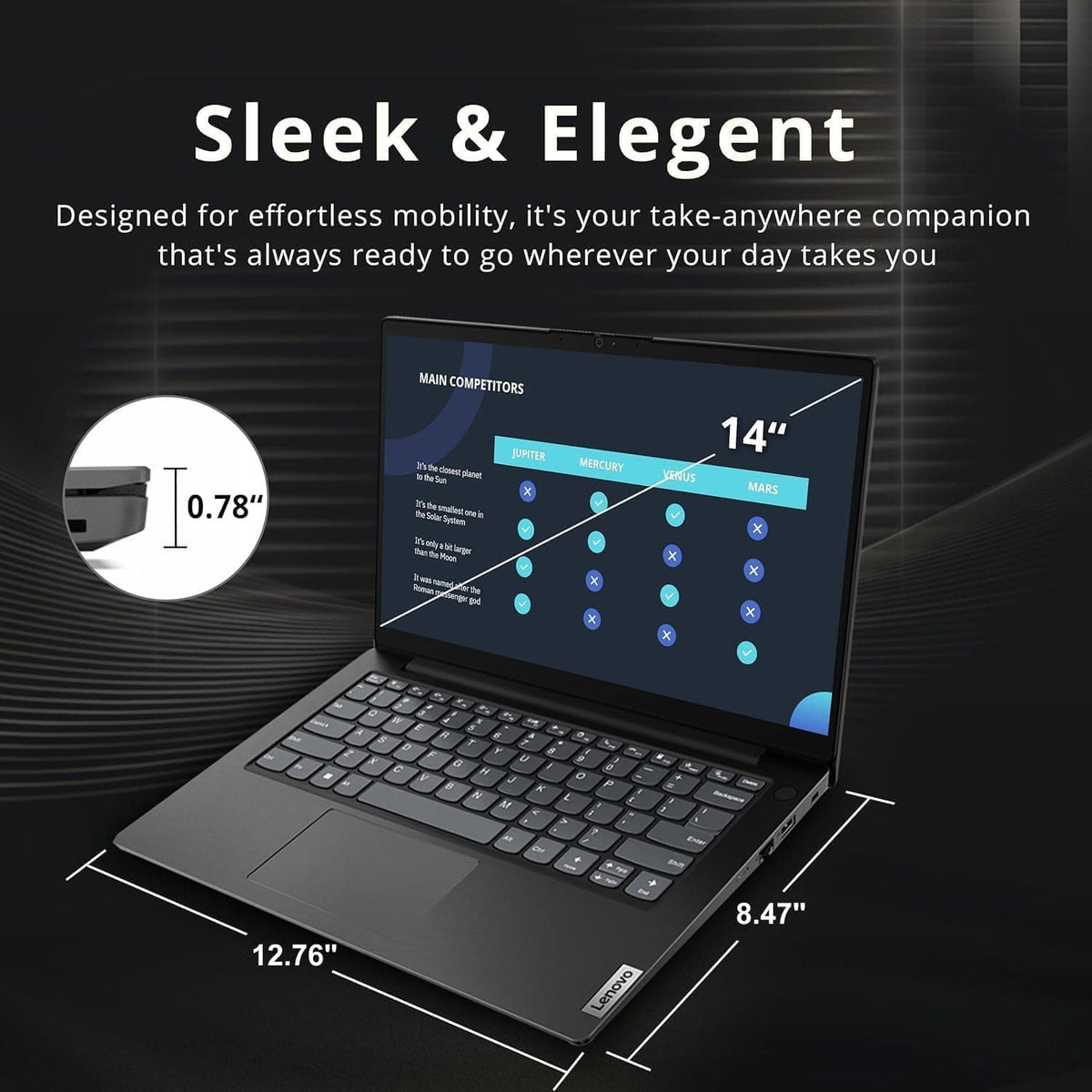 Lenovo - V14 Gen 4 14" FHD Business Laptop - Intel 10-Core i7-13620H - 16GB Memory - 512GB SSD - Windows 11 - Black