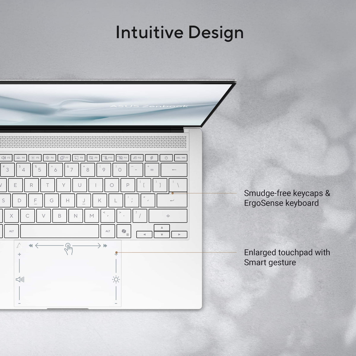 ASUS - Zenbook S14 14" OLED 3K Touchscreen - Intel Core Ultra 9 Processor 2026 - 32GB Memory - 1TB Storage - Copilot+ PC - Scandinavian White