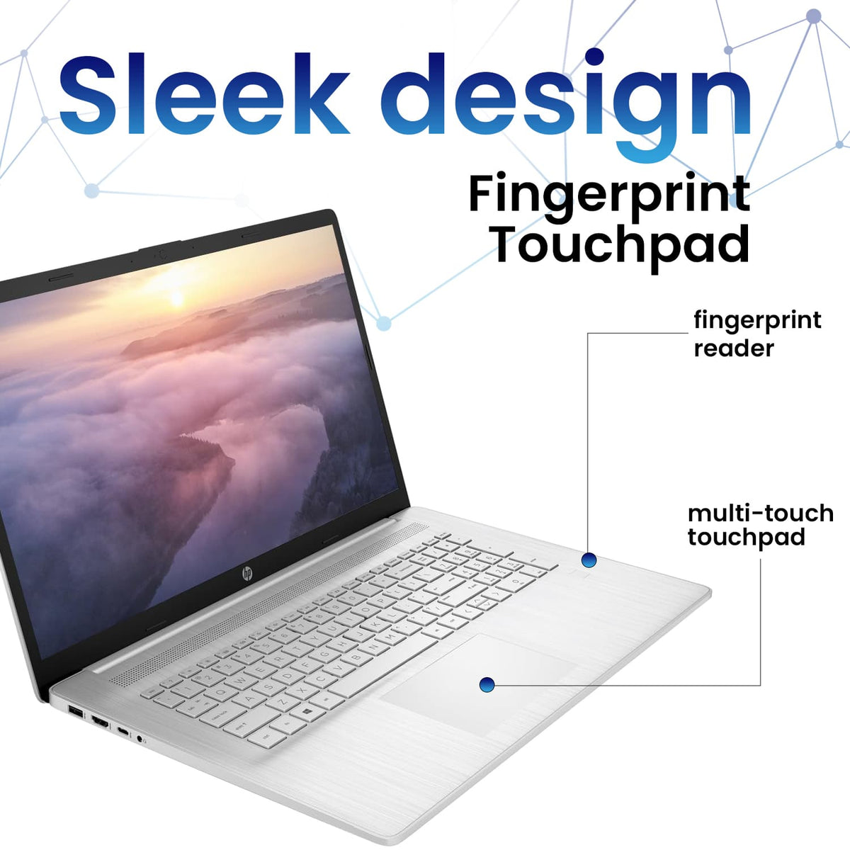 HP - Upgraded - 17.3'' Touchscreen Laptop - Intel Core i7-1355U - 64GB RAM - 2TB SSD - FP Reader & Backlit KB - With PCO Laptop Cooler - Silver