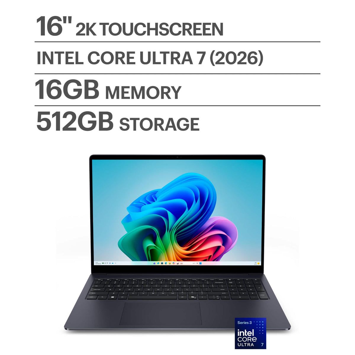 Dell - 16S - 16" 2K Touchscreen Laptop - Intel Core Ultra 7 355 2026 - 16GB Memory - 512GB Storage - Copilot+ PC - Celestial Blue