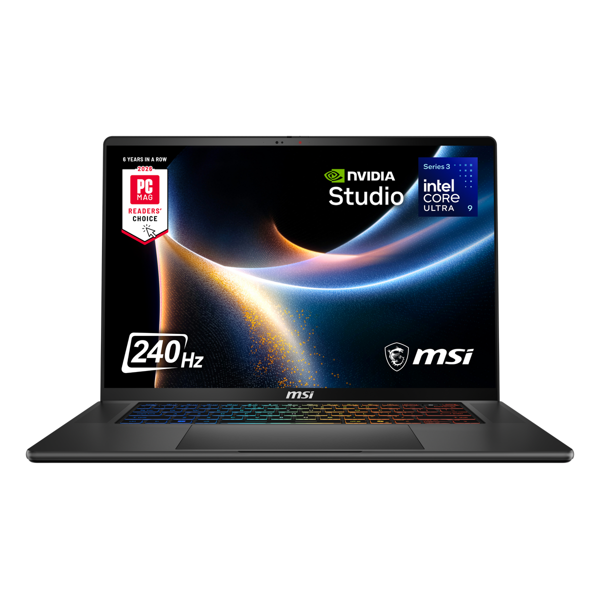 MSI - Stealth 16 AI+ 16" 2.5K 240Hz OLED Gaming Laptop Intel Core U9-386H - NVIDIA GeForce RTX 5080 - 32GB Memory -2TB Storage - Charcoal Black
