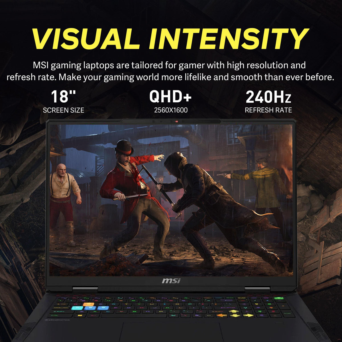 MSI - Upgraded - Raider 18" QHD+ 240Hz Gaming Laptop,Intel Core Ultra 9 285HX,RTX 5080,64GB,2TB SSD+1TB Dock,Backlit,Win 11 Pro - Black