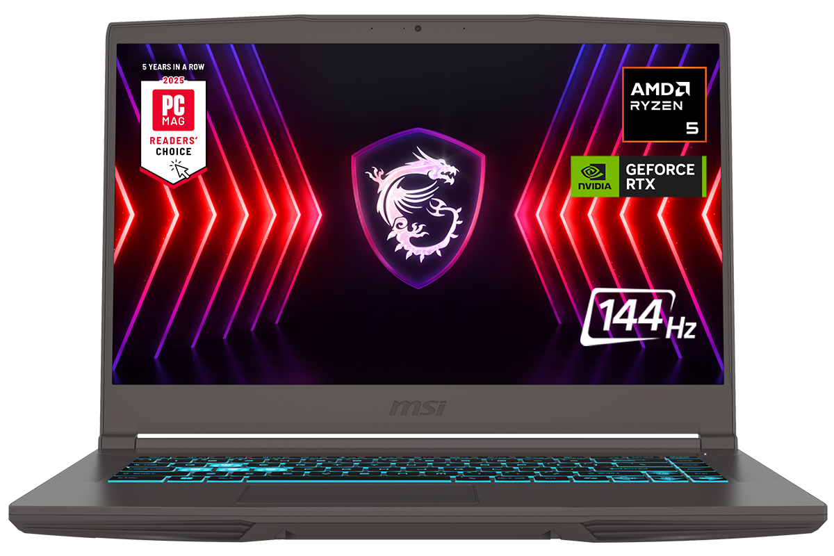 MSI - THIN A15 15.6" 144Hz FHD Gaming Laptop - AMD R5-7535HS - GeForce RTX 4050 - 8GB Memory - 512GB SSD Storage - Black