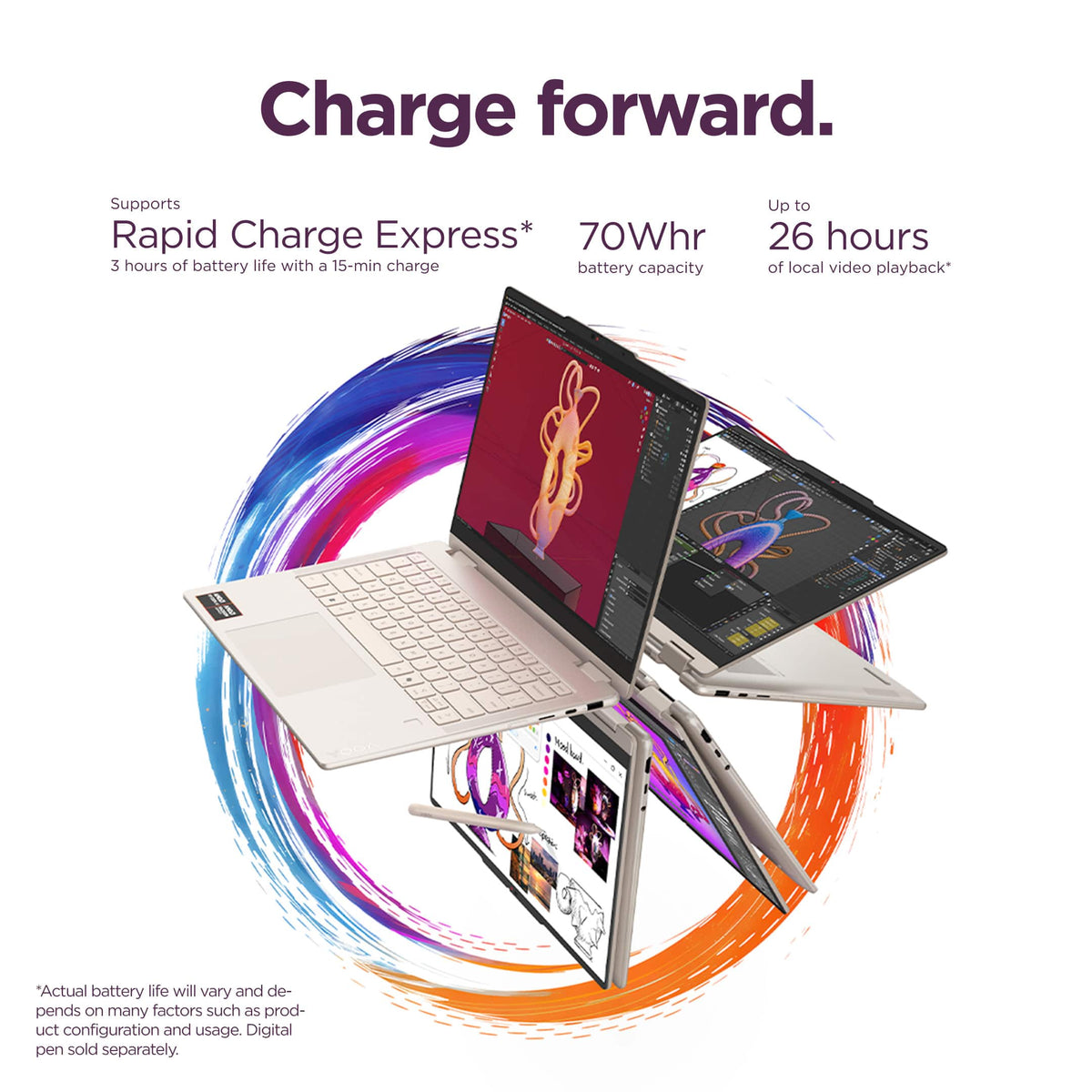 Lenovo - Yoga 7a 2-in-1 14" 2K OLED Touchscreen Laptop - AMD Ryzen AI 5 430 2026- 16GB Memory - 512GB Storage - Copilot+ PC - Seashell