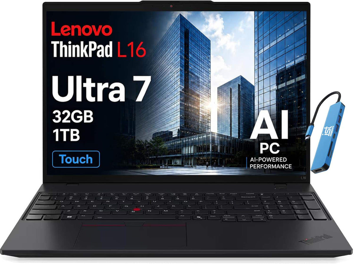 Lenovo - Upgraded - ThinkPad L16 16" FHD+ Touchscreen Laptop - Business AI PC - Intel Core Ultra 7 255U 2025 - 32GB RAM - 1TB SSD - Win11Pro - Jet Black