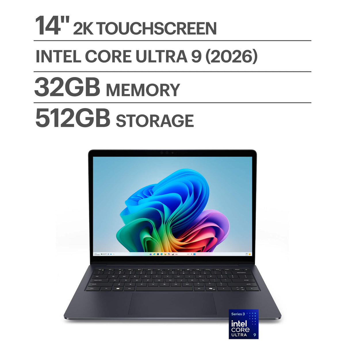 Dell - 14S - 14" 2K OLED Touchscreen Laptop - Intel Core Ultra 9 386H 2026 - 32GB Memory - 512GB Storage - Copilot+ PC - Celestial Blue