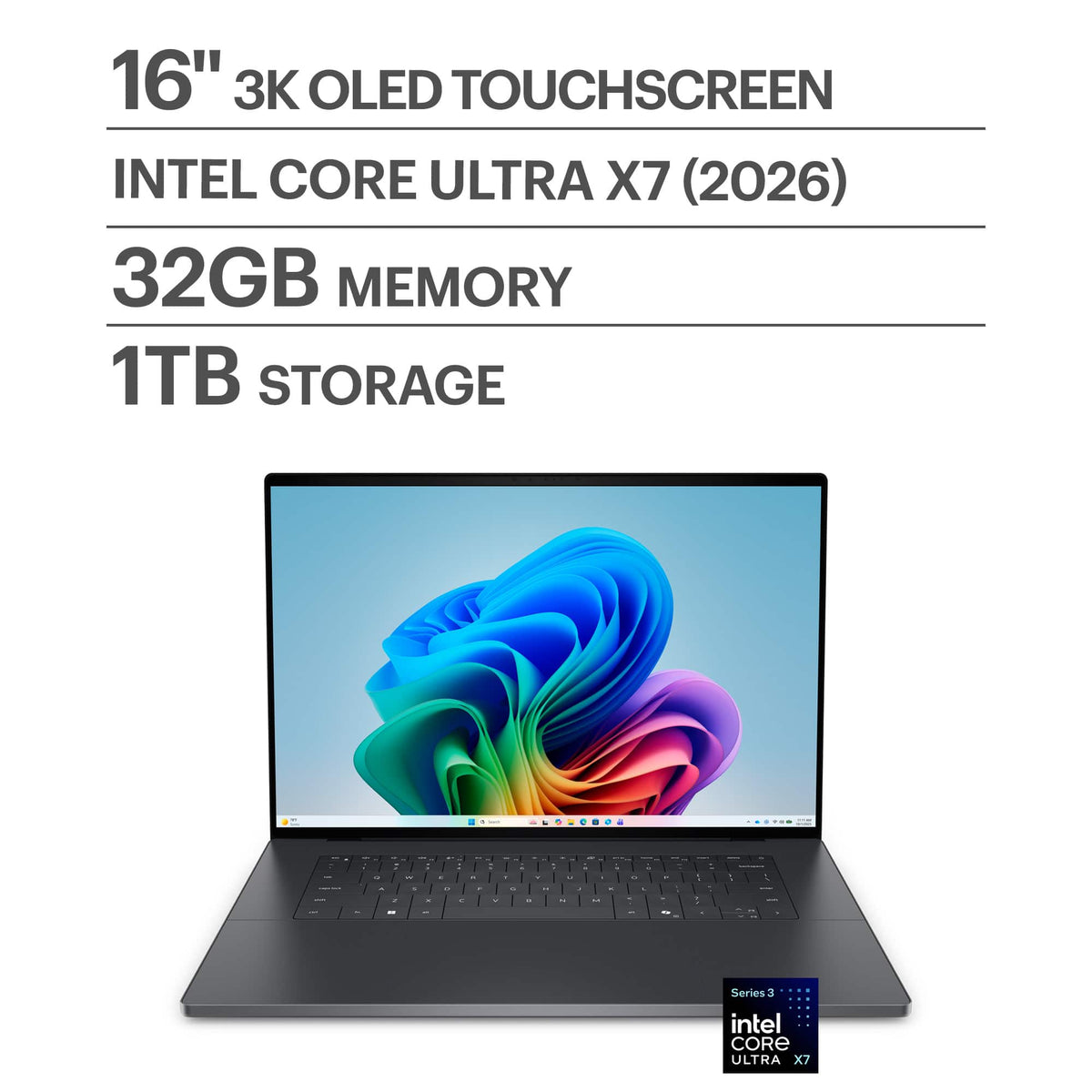 Dell - XPS- 16" 3.2K OLED Touchscreen Laptop - Intel Core Ultra X7 Series 3 358H 2026 - 32GB Memory - 1TB Storage - Copilot+ PC - Graphite
