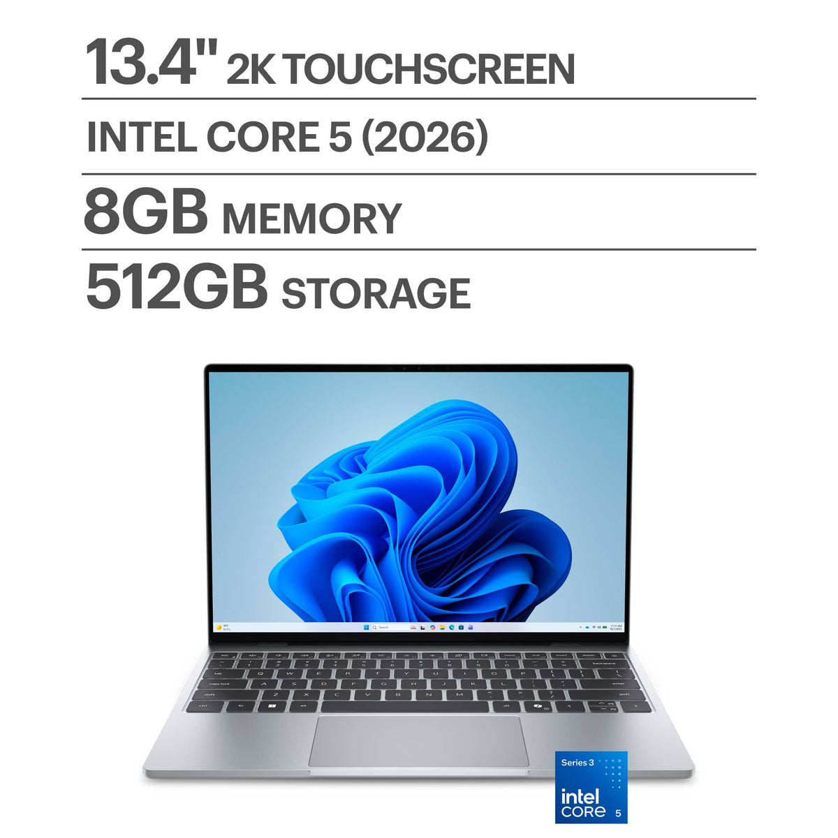 Dell - XPS 13.4" 3K Touchscreen Laptop - Intel Core 5 Series 3 320 2026 - 8GB Memory - 512GB Storage - Sky