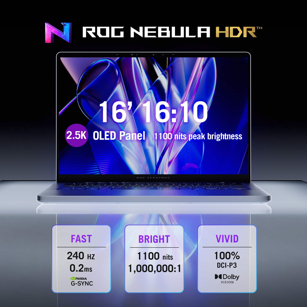 ASUS - ROG Zephyrus G16 16" OLED 3K Gaming Laptop- Intel Core Ultra 9 386H 2026- 16GB Memory - GeForce RTX 5070Ti - 1TB Storage - Eclipse Gray