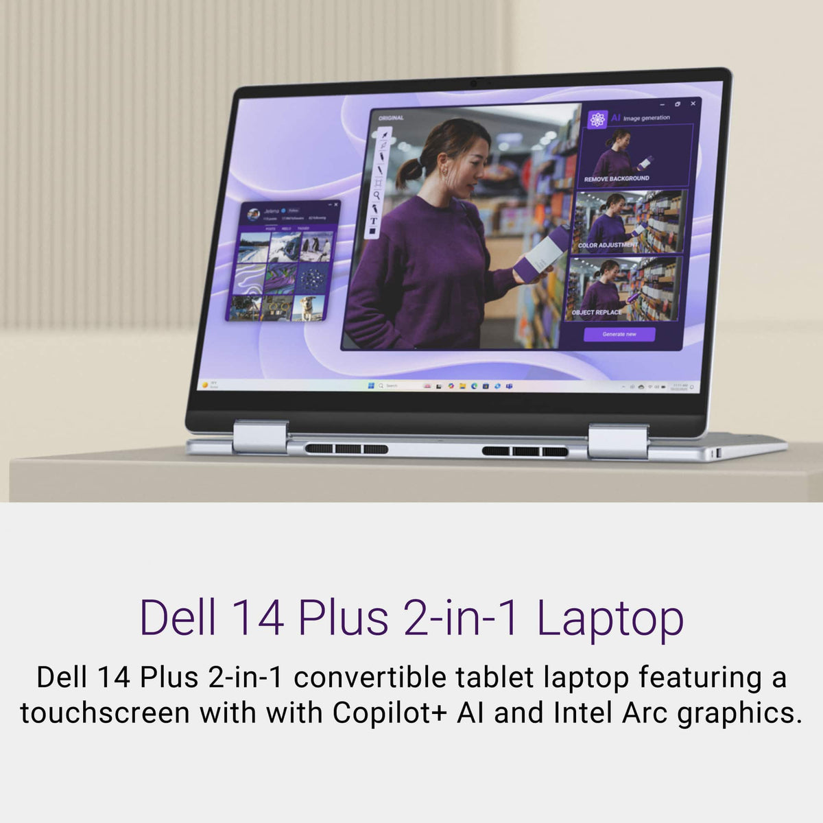 Dell - Plus 14" 2K 2-in-1 Touchscreen Laptop - Intel Core Ultra 7 Series 2 256V 2024 - 16GB Memory - 1TB Storage - Copilot+ PC - Ice Blue