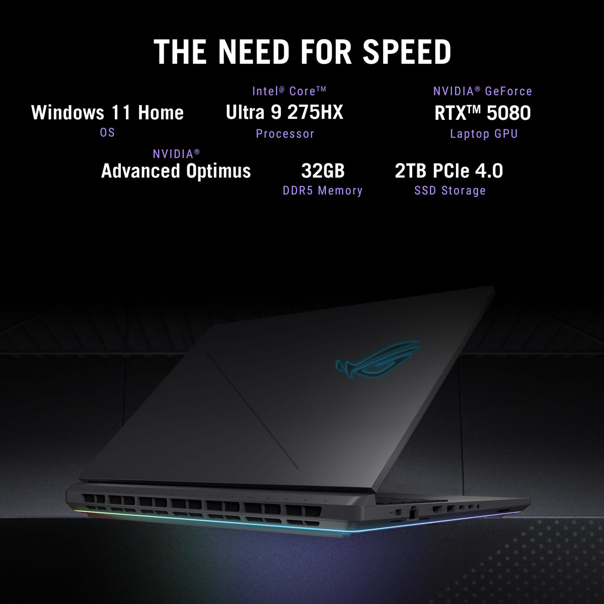 ASUS - ROG Strix G18 18" 2.5K 240Hz Gaming Laptop - Intel Core Ultra 9 HX - 32GB Memory - GeForce RTX 5080 - 2TB Storage - Eclipse Gray