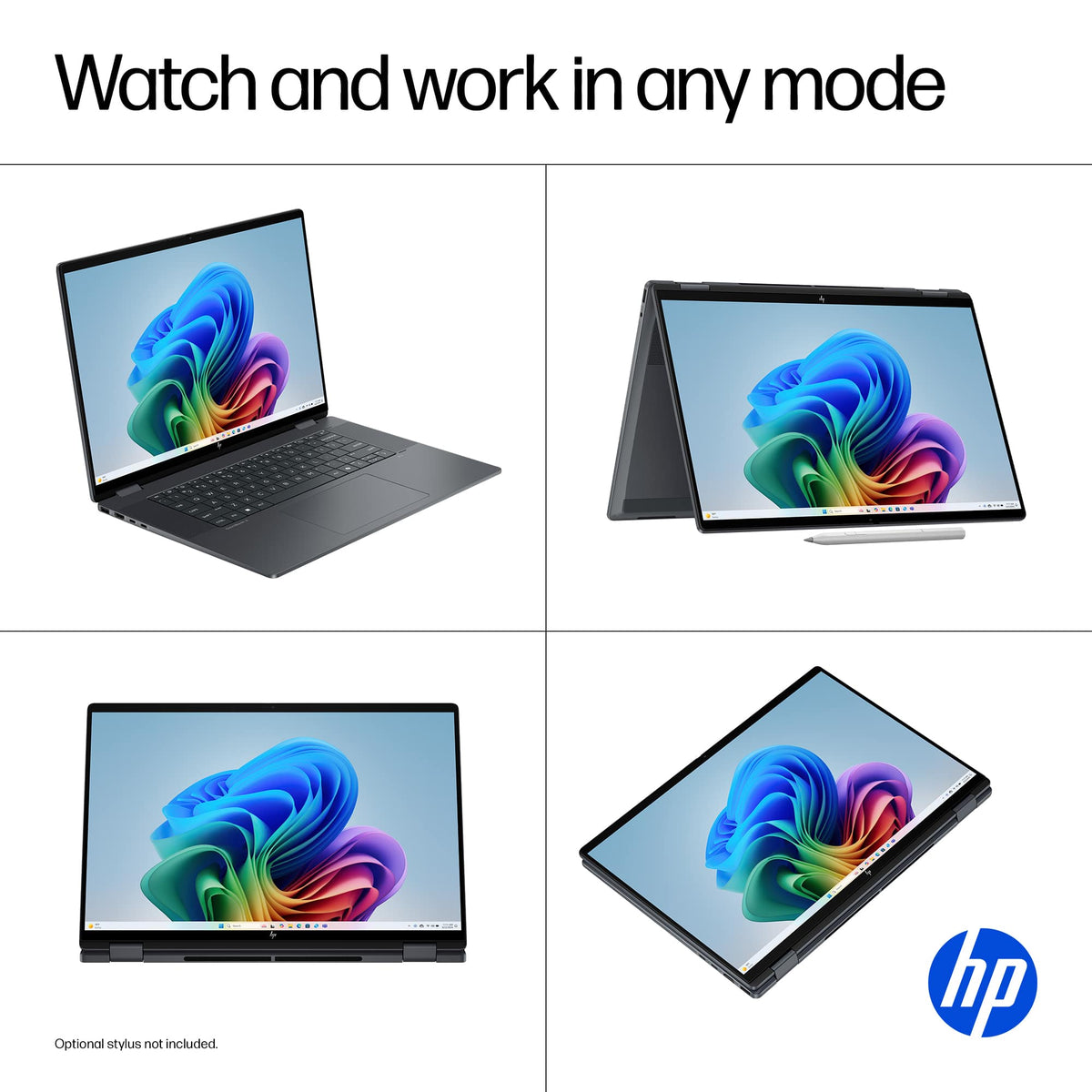HP - OmniBook X Flip 2-in-1 - 16" 2K Touchscreen Laptop - Intel Core Ultra 7 (2024) - 16GB Memory - 1TB SSD - Copilot+ PC - Eclipse Gray