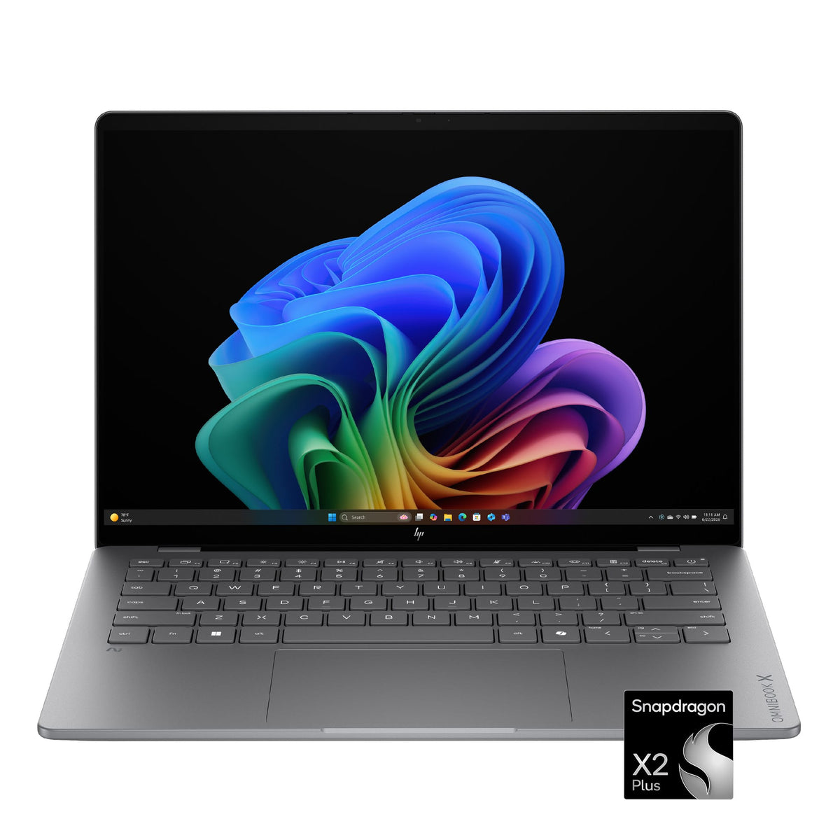 HP - OmniBook X 14" 2K OLED Touchscreen Laptop - Snapdragon X2 Plus (2026) - 16GB Memory - 512GB SSD - Copilot+ PC - Meteor Silver