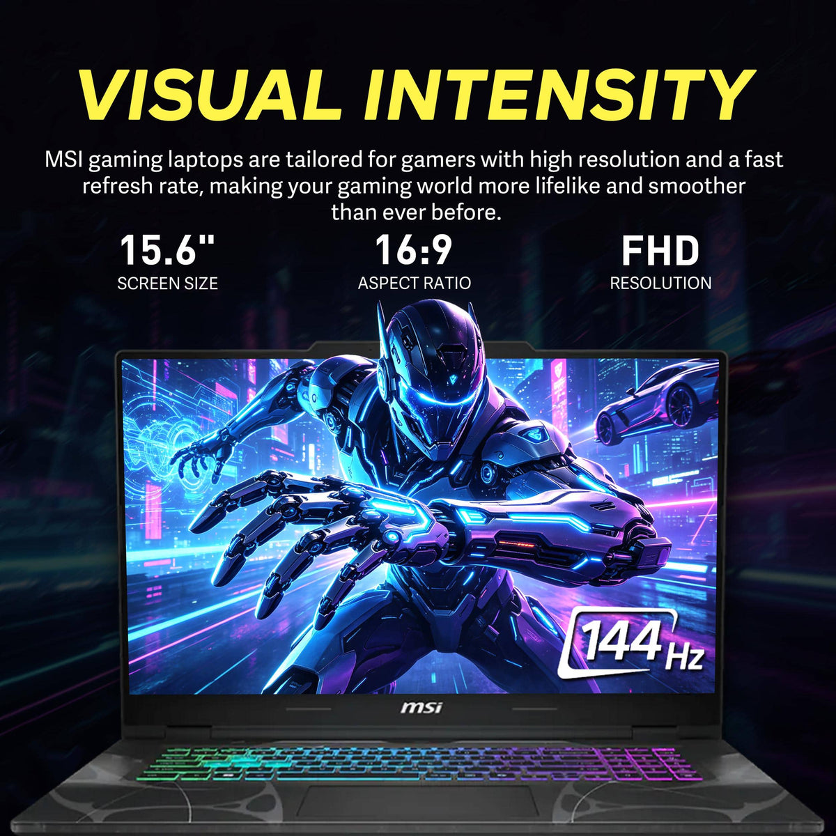 MSI - Upgraded - Cyborg 15 15.6" Gaming Laptop,Intel Core 7 240H,32GB DDR5,1TB SSD+1TB Dock Set,RTX 5070,Backlit,Win11 Pro - Black