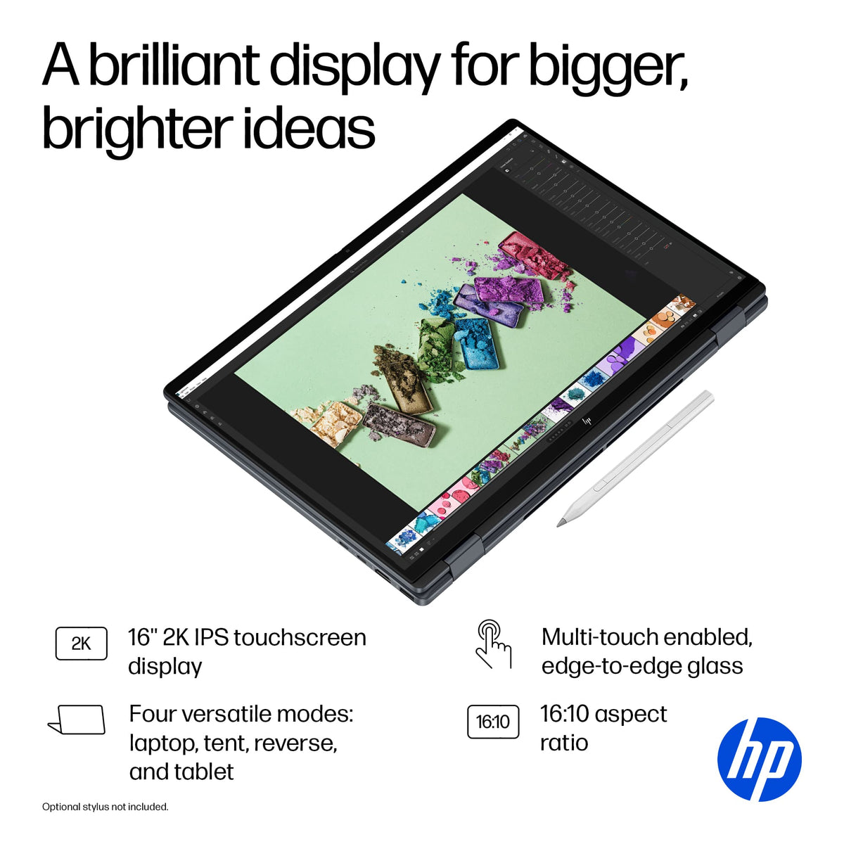 HP - OmniBook X Flip 2-in-1 - 16" 2K Touchscreen Laptop - Intel Core Ultra 7 (2024) - 16GB Memory - 1TB SSD - Copilot+ PC - Eclipse Gray