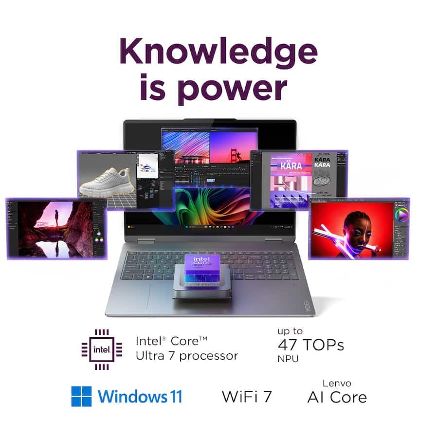 Lenovo - Yoga 7i 2-in-1 - Copilot+ PC - 16" FHD+ Touchscreen Laptop - Intel Core Ultra 7 256V 2024 - 16GB Memory - 512GB SSD - Luna Grey