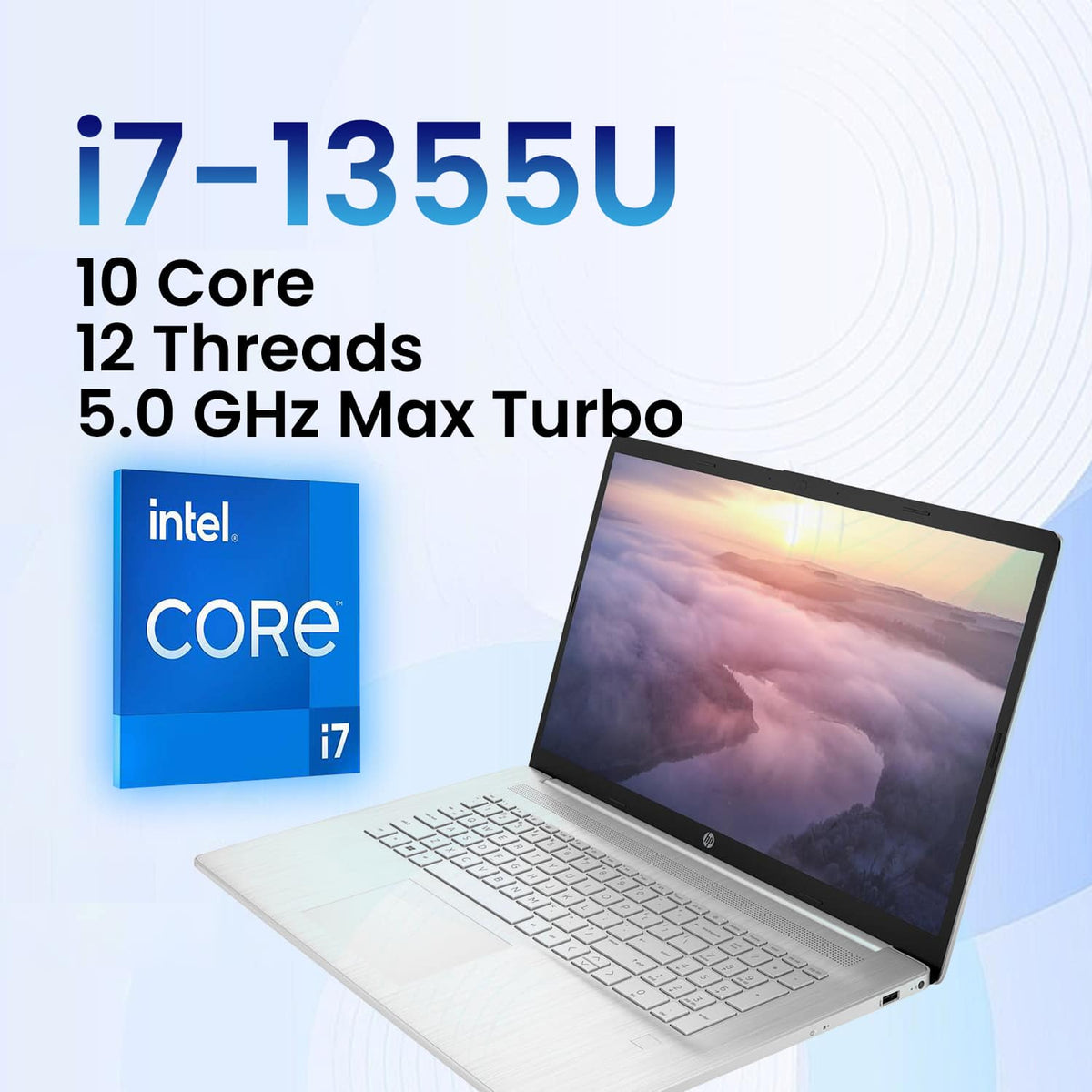 HP - Upgraded - 17.3'' Touchscreen Laptop - Intel Core i7-1355U - 64GB RAM - 2TB SSD - FP Reader & Backlit KB - With PCO Laptop Cooler - Silver