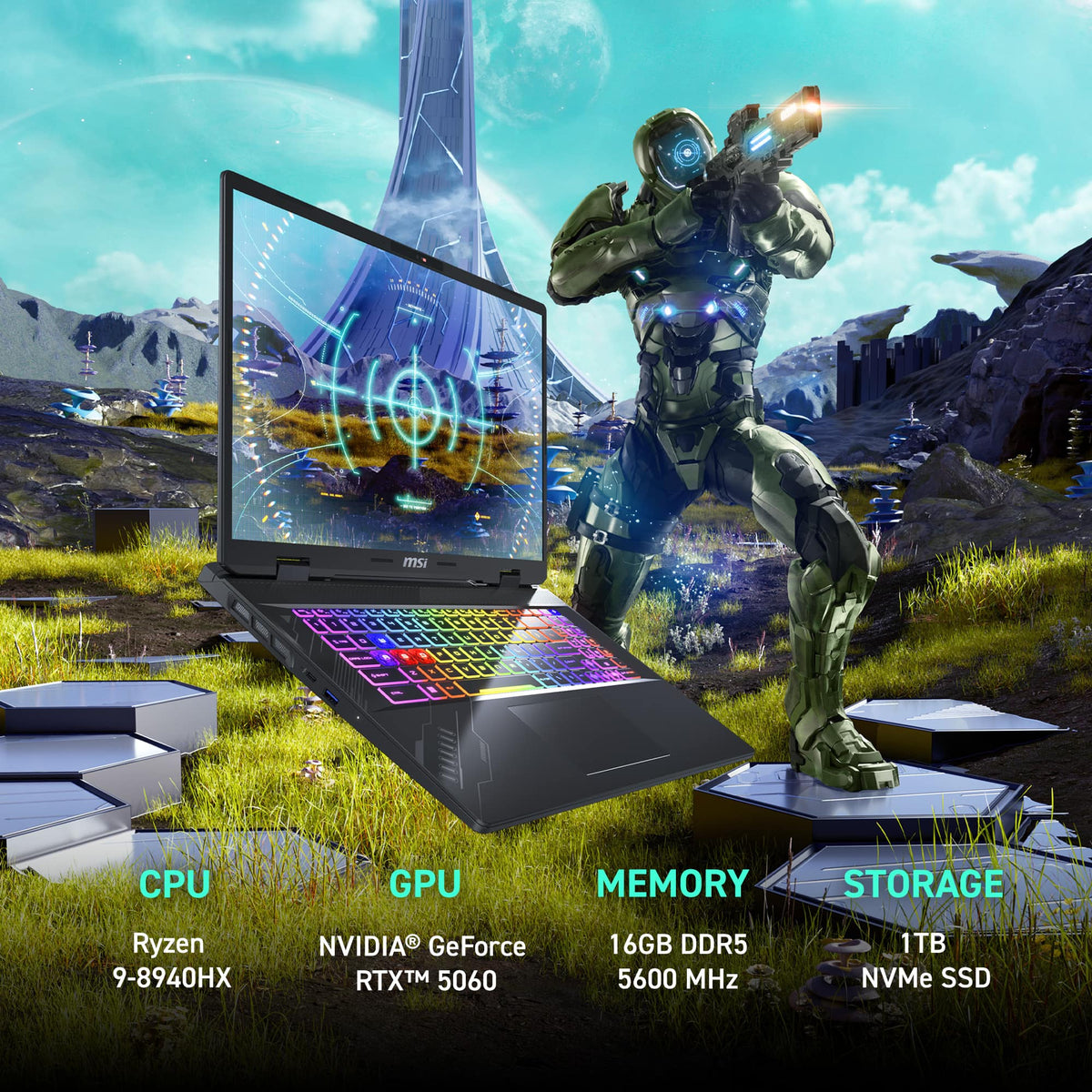 MSI - Crosshair A16 HX 16" 2.5K QHD+ 240Hz Gaming Laptop - AMD R9 8940HX - NVIDIA GeForce RTX 5060 - 16GB Memory - 1TB Storage - Cosmo Gray