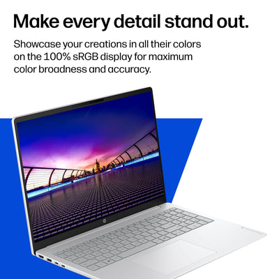 HP - OmniBook 3 - 16" 2K Touchscreen Laptop - AMD Ryzen 5 40 - 16GB Memory - 256GB SSD - Glacier Silver