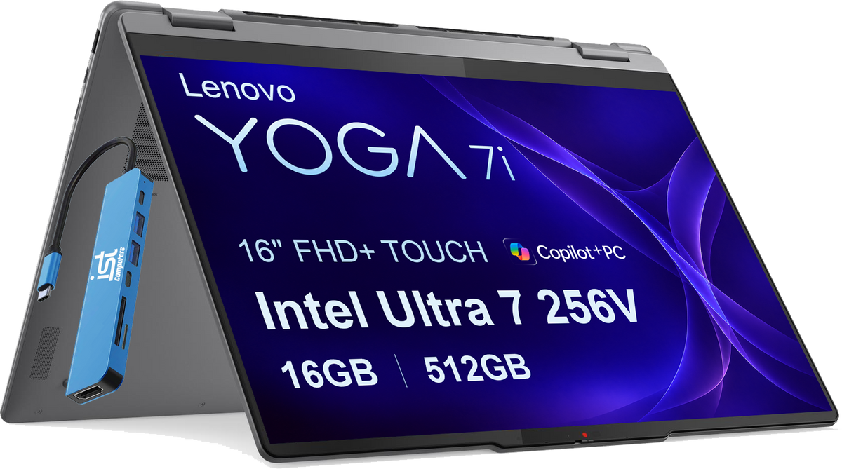 Lenovo - Yoga 7i 2-in-1 - Copilot+ PC - 16" FHD+ Touchscreen Laptop - Intel Core Ultra 7 256V 2024 - 16GB Memory - 512GB SSD - Luna Grey