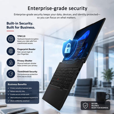 Lenovo - Upgraded - ThinkPad L16 16" FHD+ Touchscreen Laptop - Business AI PC - Intel Core Ultra 7 255U 2025 - 32GB RAM - 1TB SSD - Win11Pro - Jet Black