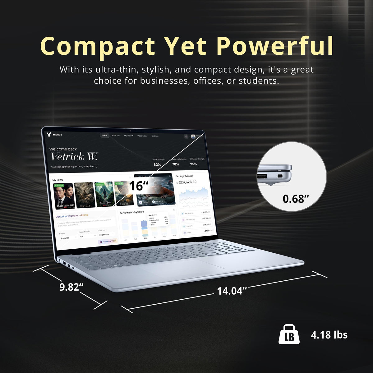 Dell - Upgraded - 16 16" FHD+ Touchscreen Laptop,Intel Core 7 150U,32GB RAM,1TB SSD+1TB Dock Set,Backlit,Fingerprint,Win 11 Pro - Blue