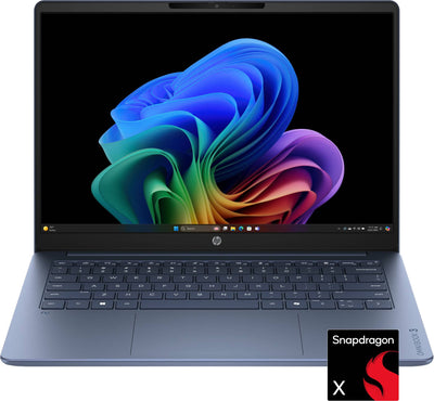 HP - OmniBook 3 - 14" 2K OLED Laptop - Snapdragon X (8-Core CPU) - 16GB Memory - 256GB SSD - Copilot+ - 41+ Hrs Battery Life¹ - Starlit Blue