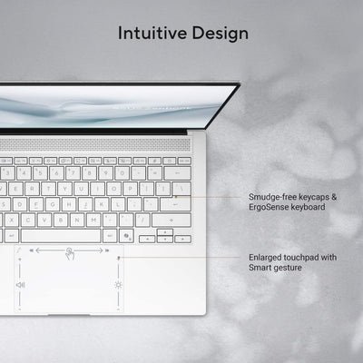 ASUS - Zenbook S14 14" OLED 3K Touchscreen - Intel Core Ultra 9 Processor 2026 - 32GB Memory - 1TB Storage - Copilot+ PC - Scandinavian White