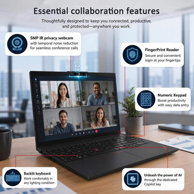 Lenovo - Upgraded - ThinkPad L16 16" FHD+ Touchscreen Laptop - Business AI PC - Intel Core Ultra 7 255U 2025 - 32GB RAM - 1TB SSD - Win11Pro - Jet Black