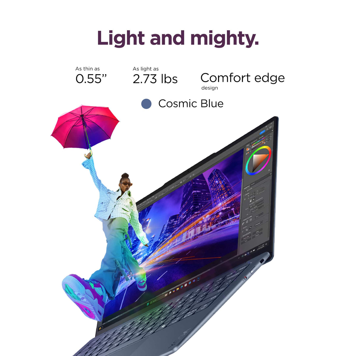 Lenovo - Yoga Slim 7x 14" 2K OLED Touchscreen Laptop - Snapdragon X2 Plus X2P-42-100 2026 - 16GB Memory - 512GB Storage - Cosmic Blue