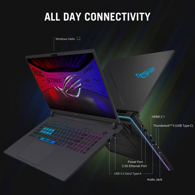 ASUS - ROG Strix G18 18" 2.5K 240Hz Gaming Laptop - Intel Core Ultra 9 HX - 32GB Memory - GeForce RTX 5080 - 2TB Storage - Eclipse Gray