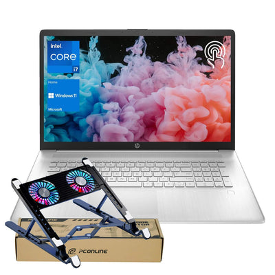 HP - Upgraded - 17.3'' Touchscreen Laptop - Intel Core i7-1355U - 64GB RAM - 2TB SSD - FP Reader & Backlit KB - With PCO Laptop Cooler - Silver