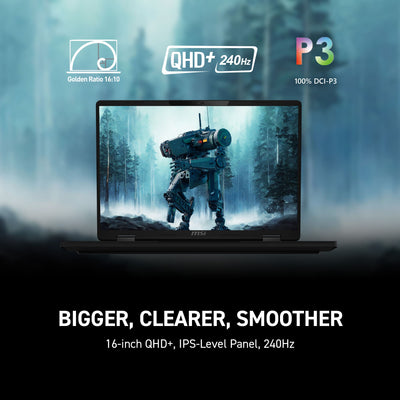 MSI - Crosshair A16 HX 16" 2.5K QHD+ 240Hz Gaming Laptop - AMD R9 8940HX - NVIDIA GeForce RTX 5060 - 16GB Memory - 1TB Storage - Cosmo Gray