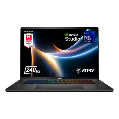 MSI - Stealth 16 AI+ 16" 2.5K 240Hz OLED Gaming Laptop Intel Core U9-386H - NVIDIA GeForce RTX 5080 - 32GB Memory -2TB Storage - Charcoal Black