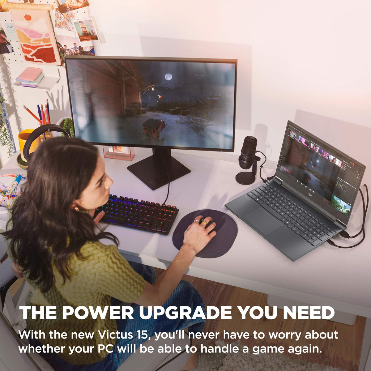 HP - Victus 15.6" 144Hz Full HD Gaming Laptop - AMD Ryzen 7 7445HS (2023) - 16GB Memory - NVIDIA GeForce RTX 4050 - 512GB SSD - Mica Silver