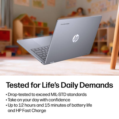 HP - 14" 2K Touchscreen 2-in-1 Chromebook Plus - Intel Core 3 N355 - 8GB Memory - 256GB Storage - Meteor Silver