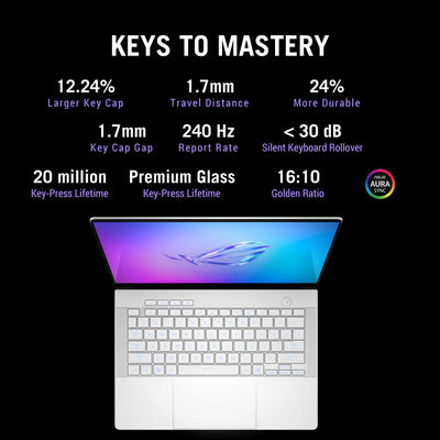 ASUS - ROG Zephyrus G14 14" 3K OLED 120Hz Gaming Laptop - Copilot+ PC - AMD Ryzen AI 9 HX-32GB Memory - RTX 5080 - 2TB Storage - Platinum White