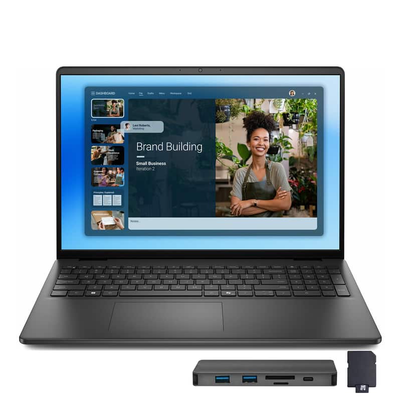 Dell - 16 16" FHD+ Touchscreen Laptop-Ryzen 7 250-32GB RAM-2TB SSD+1TB Docking Set-Backlit Keyboard-Win 11 Pro - Black