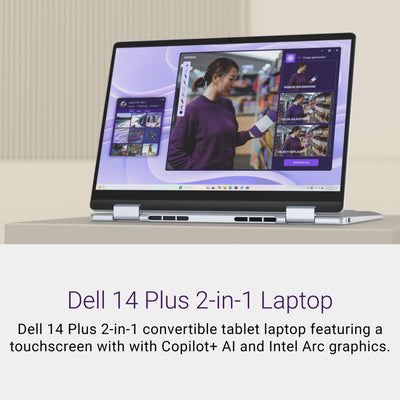Dell - Plus 14" 2K 2-in-1 Laptop - Intel Core Ultra 7 Series 2 256V 2026 - 16GB Memory - 512GB Storage - Copilot+ PC - Ice Blue
