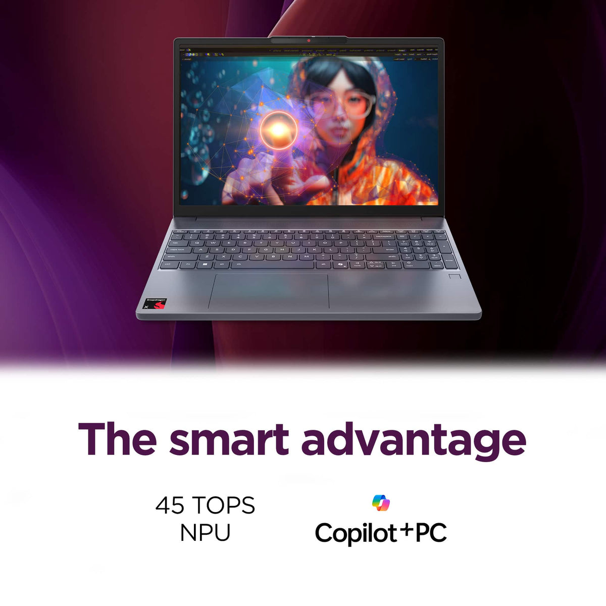 Lenovo - IdeaPad Slim 3x - Copilot+ PC - 15.3" 2k Touchscreen Laptop - Snapdragon X 2025 - 16GB Memory - 256GB SSD - Luna Grey