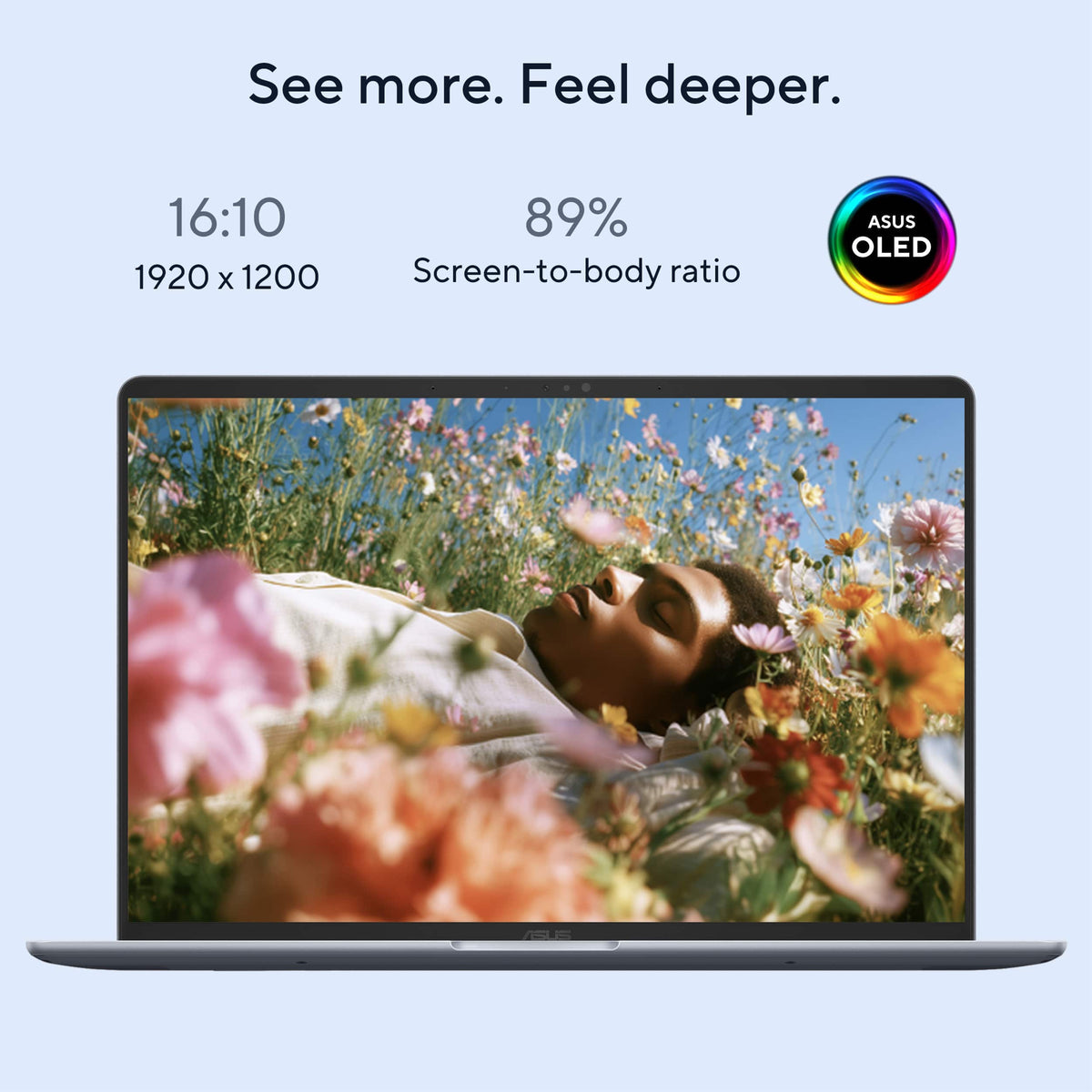ASUS - Zenbook 14 14" 2K OLED Laptop - Snapdragon X1-26-100 (2026) - 8GB Memory - 256GB Storage - Arctic Blue