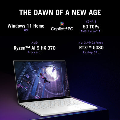 ASUS - ROG Zephyrus G14 14" 3K OLED 120Hz Gaming Laptop - Copilot+ PC - AMD Ryzen AI 9 HX-32GB Memory - RTX 5080 - 2TB Storage - Platinum White