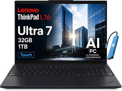Lenovo - Upgraded - ThinkPad L16 16" FHD+ Touchscreen Laptop - Business AI PC - Intel Core Ultra 7 255U 2025 - 32GB RAM - 1TB SSD - Win11Pro - Jet Black